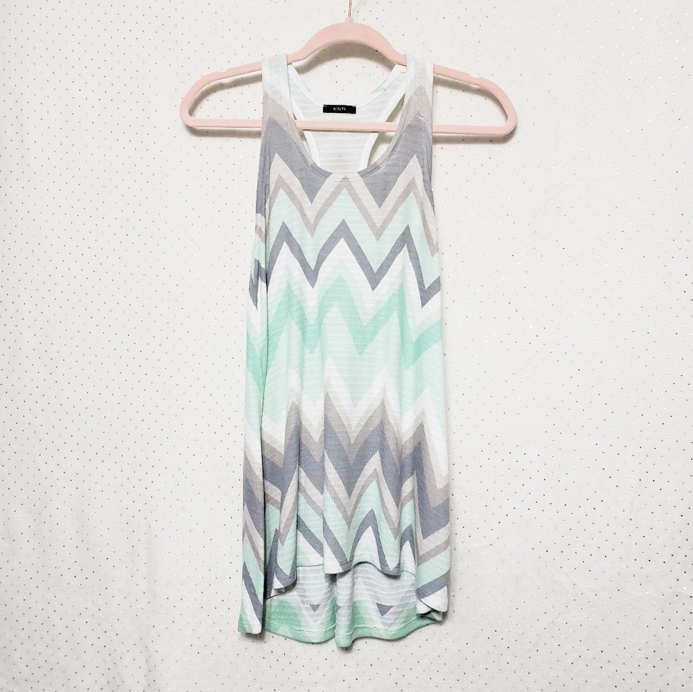 Mint & Gray Print "Glamour" Tank *Enti* Sz S* - Picture 6 of 6